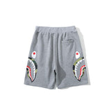 Bathing Ape Shorts Men's Double Camouflage on Side Shark Head Shorts Camouflage Elastic Waist Fifth Pants Middle Pants Fashion Brand Casual Shorts