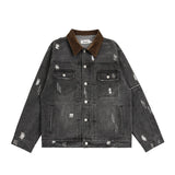Men Denim Jacket Washed and Worn Denim Jacket Men's Loose Fall Jacket Jacket