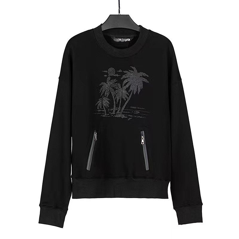 Palm Angle Jacket Palm Angels WANG Jiaer Printed Long-Sleeved Sweater for Men and Women