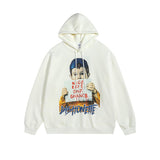 Men Long Sleeve Shirt Personality Letter Graffiti Hooded Sweater Men's and Women's Hip Hop Style Hoodie