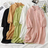 Women T-Shirt Summer Solid Color Loose Shirt Sun Protection Shirt