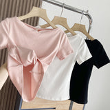 Women T-Shirt Short-Sleeved T-shirt Summer Slim Top