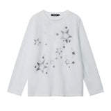 Women Long Sleeve T-Shirt Printed Long Sleeve T-shirt Loose and Lazy Style Top