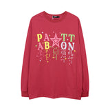 Men Long Sleeve Shirt Printed Couple Base Top Versatile Long Sleeve T-shirt for Men and Women