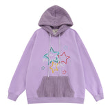 Men Hoodie Five-Pointed Star Embroidered Hoodie