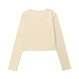 Women Long Sleeve T-Shirt Printed Long Sleeve T-shirt Girls Short Stitching Casual