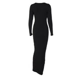 Women Dresses Women's Winter Fashion U-Neck Dress