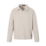 Unisex long-sleeved shirt autumstripes jacquard polo shirt