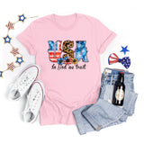 National Flag Day T Shirts Summer Women's Short Sleeve T-shirt Independence Day round Neck