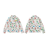 Varsity Jacket Vintage Cartoon Lapel Patterned Denim Jacket Men's Autumn
