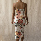 Women Desses Fashionable Printed Suspender Skirt Slim Fit Long Dress Women
