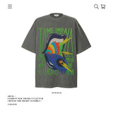 American vintage street T-shirt pure cotton men's and women's summer loose