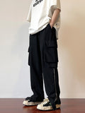 Men Sweatpants Men's Summer Pants Hiphop Leg Zipper Straight