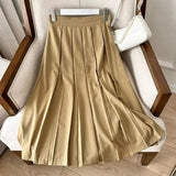 Women Skirt Vintage Spring High Waist Midi Skirt