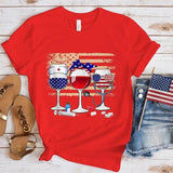 Women's Independence Day T Shirt round Neck Short Sleeve T-shirt Women's Top