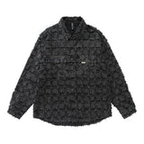 Men Long Sleeved T Shirt Plaid Cat Beard Long Sleeve Shirt Loose Embroidered Letter Shirt