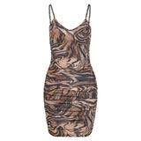 Women Desses Printed V-neck Sling Dress Women