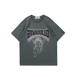 Men T Shirt Camouflage Print Distressed Short Sleeve T-shirt Male and Female Trendy Brand Couple