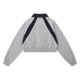 Women Hoodie Color Matching Short Long-Sleeved Sweater Girls' Autumn Top