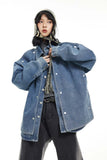 Unisex Jacket Autumn Removable Double Front Piece Denim