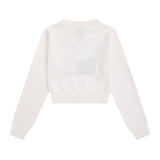 Women Sweater Short Sweater for Girls Autumn Casual round Neck Long Sleeve