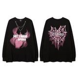 Men Long Sleeve Shirt Puff Print Couple Long Sleeve T-shirt Loose Men and Women