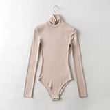 Women T-Shirt Long Sleeve Jumpsuit Solid Color T-shirt
