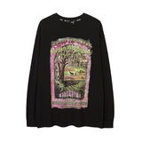 Men's Long Sleeve Shirt Printed Design round Neck Top Men's Long Sleeve T-shirt
