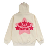 Men Fleece Lined Hoodie Embroidered Hoodie Men's High Street Ins Loose Pullover Hoodie