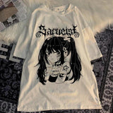 Harajuku Anime Women T Shirt Loose Oversized T Shirt Female