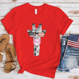 Women's Independence Day T Shirt round Neck Short Sleeve T-shirt