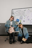 Unisex Jacket Autumn Washed and Frayed Denim Coat