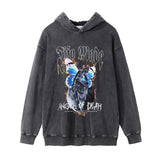 Men Hoodie Sweaters Menswear Casual Loose Long Sleeve Washed Distressed Hoodie