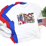 Women's Independence Day T Shirt round Neck Short Sleeve T-shirt Women's Top