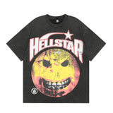 HS T Shirt Smiley Face Earth Distressed