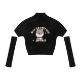 Women Sweater Shiba Dog Oversleeve Sweaters Women's Clothing Wool Autumn Leisure Sweater