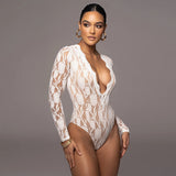 Women Jumpsuit Long Sleeve Tight Pure Desire Jumpsuit Top