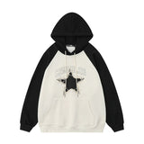 Men Hoodie Hooded Sweaters Menswear Loose Contrast Color Long Sleeves