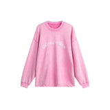 Unisex Hoodie College Style Fashion Brand Washed Printed Sweater round Neck Men and Women