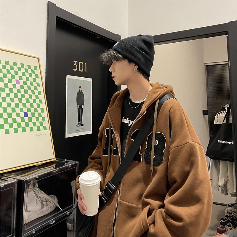 Men Hoodie Cardigan Hoodie Men's Spring and Autumn Design Coat Autumn