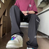 Men Sweatpants Men's Summer Loose Straight Sports Pants Wide Leg Leisure