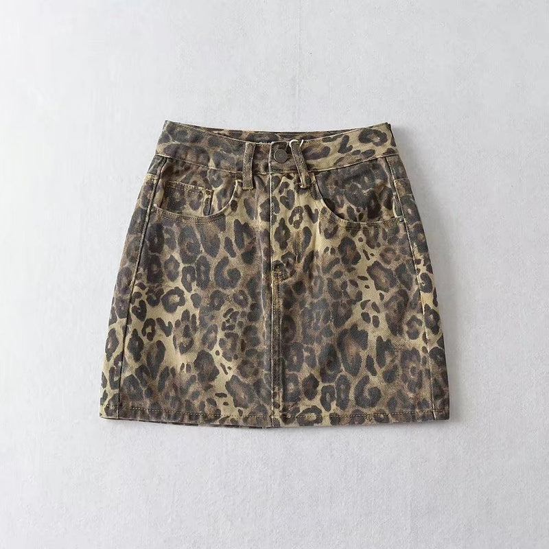 Women Skirt Autumn Skirt Women's High Waist Denim Skirt