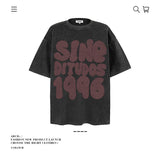 American vintage street T-shirt pure cotton retro men's and women's summer loose top