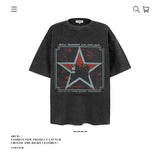 American vintage street T-shirt pure cotton retro men's and women's summer loose half sleeves