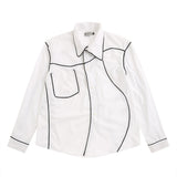 Men Long Sleeve T Shirt Men's Spring and Autumn Loose with Shoulder Pad Lapel Cardigan Shirt