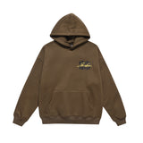 Men Fleece Lined Hoodie Hooded Sweater Loose Men's Clothing Ins Letter Embroidered Printed Pullover