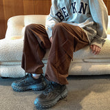Men Sweatpants Corduroy Pants Men's Winter Overalls Casual Pants