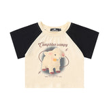 Women T-shirt Multicolor Printing Short T-shirt Girls' Summer Top