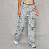Women Cargo Pants Jeans Women's Stitching Straight