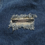 Men Denim Jacket Vintage Washed Long Sleeve Denim Jacket Men Loose Letter Embroidery